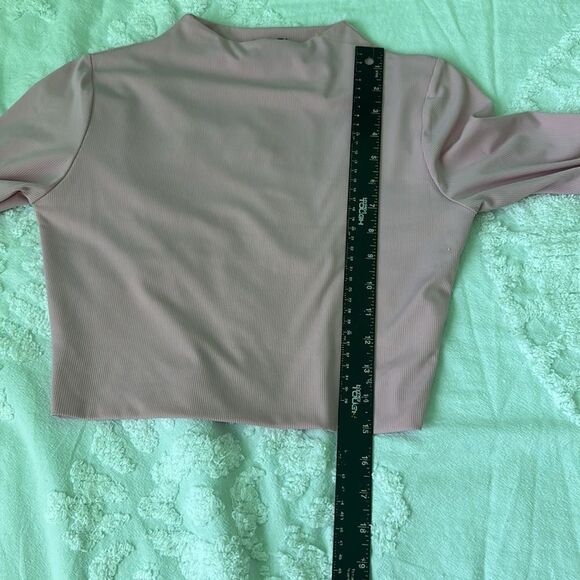 Naked Wardrobe Pink funnel neck long sleeve crop top - Picture 4 of 5